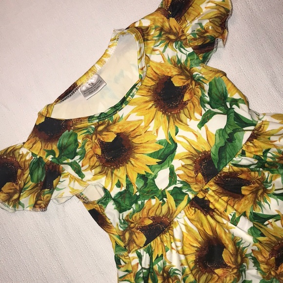 Sunflower Boutique Dress Girls Yellow Green - Picture 3 of 5